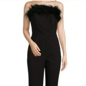Gibson & Latimer Strapless Feather Jumpsuit